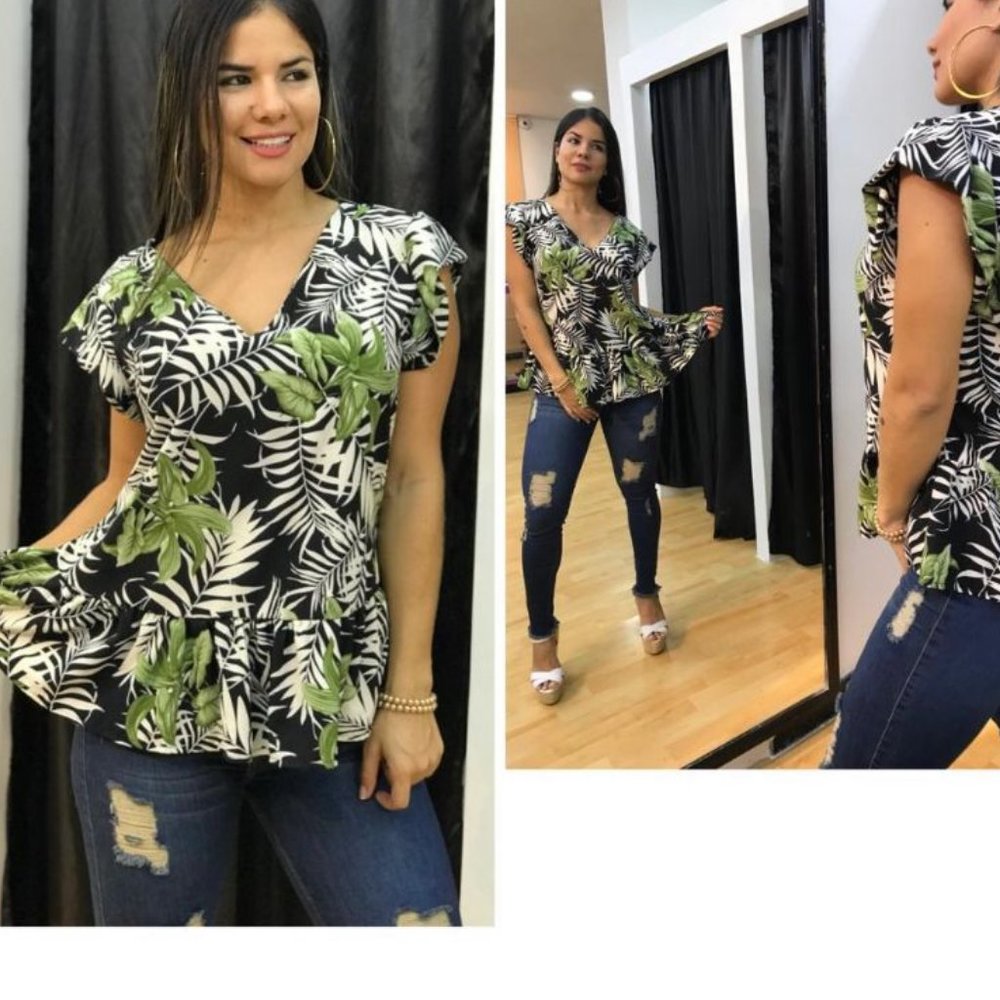 Tropical Print Blouse Size small